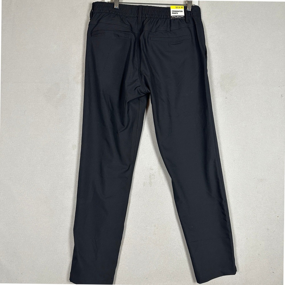 NEW Marc New York Commuter Pants Mens 32X32 Black Chino Stretch Straight Leg
